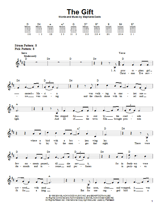 Learn to play Stephanie Davis The Gift sheet music for Easy Guitar in minutes. Stephanie Davis The Gift sheet music notes and chords. Download Printable PDF.