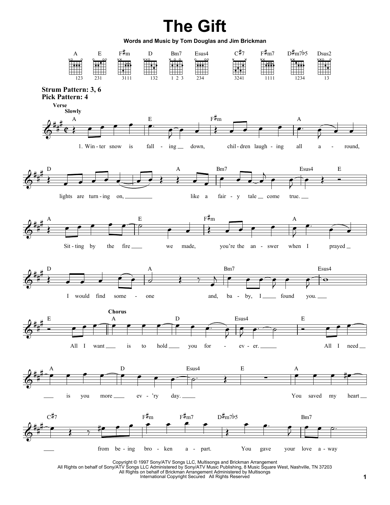 Learn to play Jim Brickman The Gift sheet music for Easy Guitar in minutes. Jim Brickman The Gift sheet music notes and chords. Download Printable PDF.