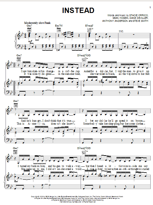 Learn to play Stacie Orrico Instead sheet music for Piano, Vocal & Guitar (Right-Hand Melody) in minutes. Stacie Orrico Instead sheet music notes and chords. Download Printable PDF.