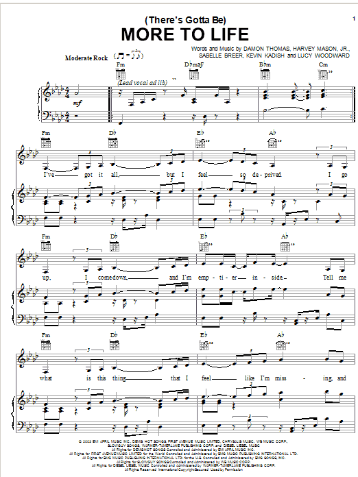 Learn to play Stacie Orrico (There's Gotta Be) More To Life sheet music for Piano, Vocal & Guitar (Right-Hand Melody) in minutes. Stacie Orrico (There's Gotta Be) More To Life sheet music notes and chords. Download Printable PDF.