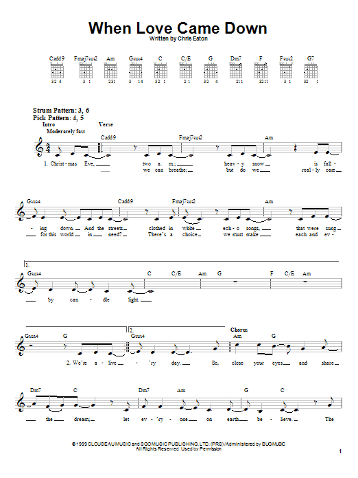 Learn to play Point Of Grace When Love Came Down sheet music for Easy Guitar in minutes. Point Of Grace When Love Came Down sheet music notes and chords. Download Printable PDF.