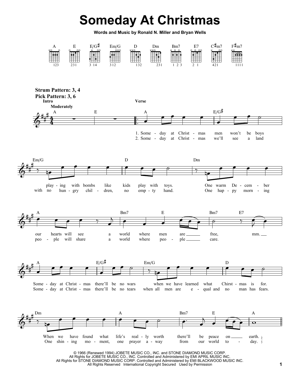 Learn to play Ronald N. Miller Someday At Christmas sheet music for Easy Guitar in minutes. Ronald N. Miller Someday At Christmas sheet music notes and chords. Download Printable PDF.