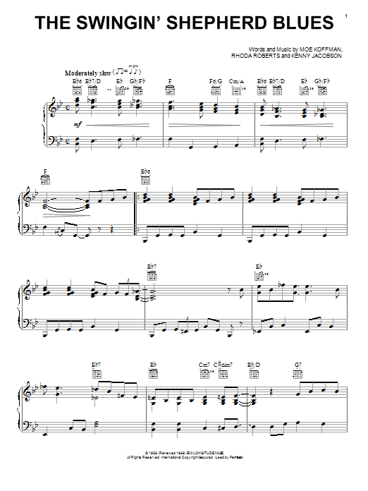 Learn to play Moe Koffman The Swingin' Shepherd Blues sheet music for Piano, Vocal & Guitar (Right-Hand Melody) in minutes. Moe Koffman The Swingin' Shepherd Blues sheet music notes and chords. Download Printable PDF.