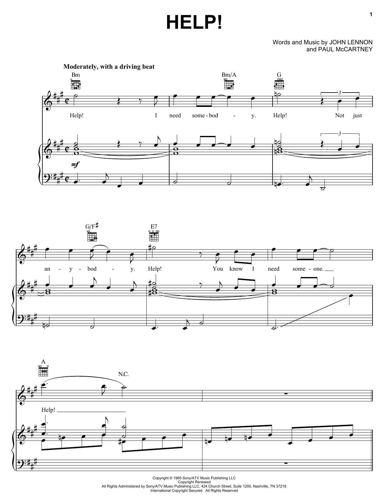 Learn to play The Beatles Help! sheet music for Piano, Vocal & Guitar (Right-Hand Melody) in minutes. The Beatles Help! sheet music notes and chords. Download Printable PDF.