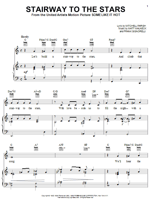 Learn to play Ella Fitzgerald Stairway To The Stars sheet music for Piano, Vocal & Guitar (Right-Hand Melody) in minutes. Ella Fitzgerald Stairway To The Stars sheet music notes and chords. Download Printable PDF.