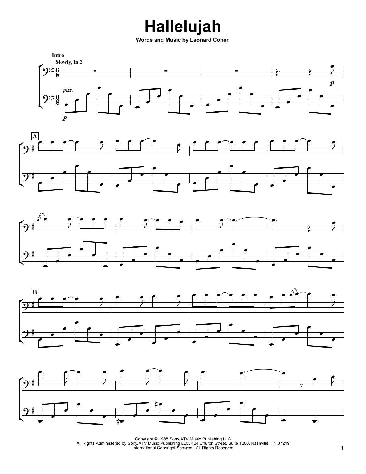 Download 2Cellos Hallelujah Sheet Music and learn how to play Cello Duet PDF digital score in minutes