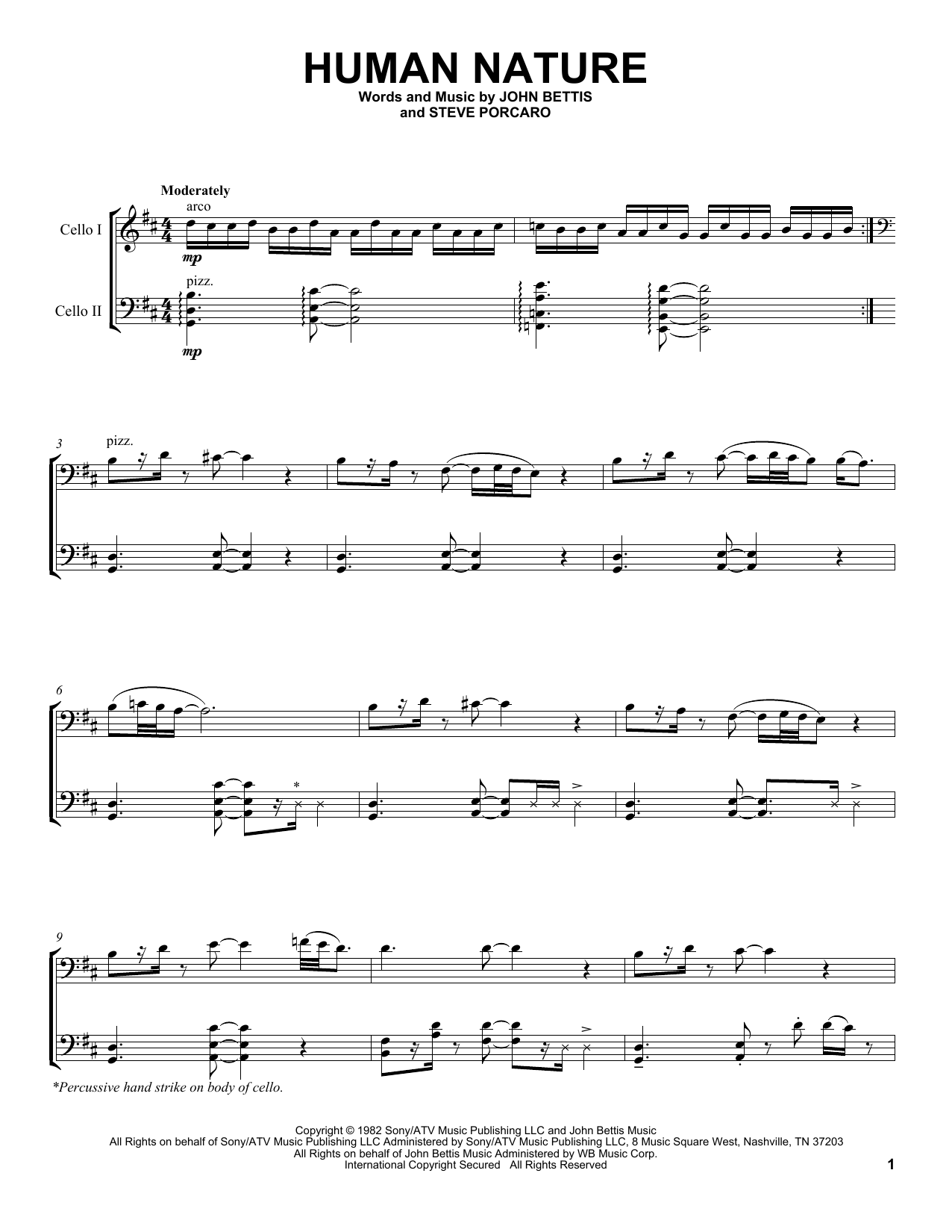 Download 2Cellos Human Nature Sheet Music and learn how to play Cello Duet PDF digital score in minutes