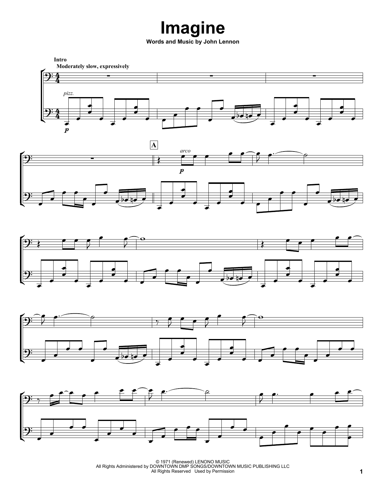 Download 2Cellos Imagine Sheet Music and learn how to play Cello Duet PDF digital score in minutes