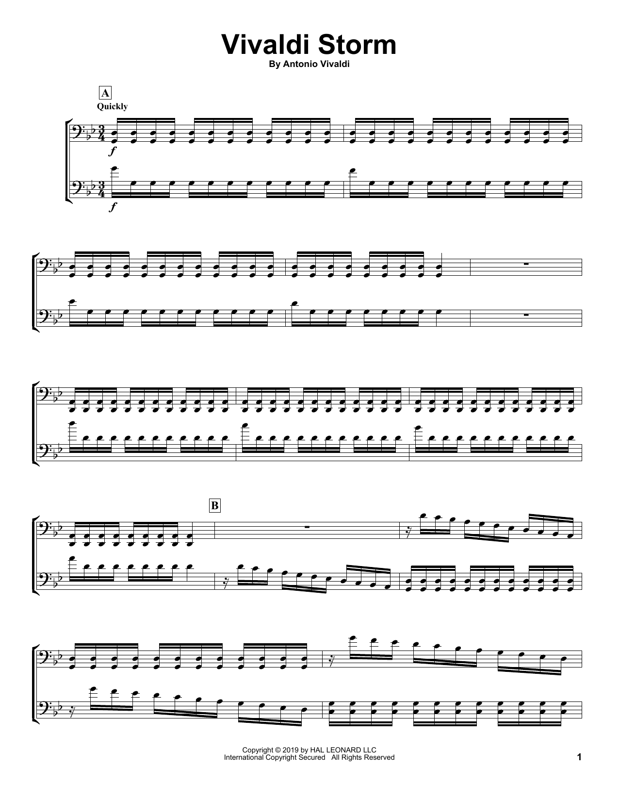 Download 2Cellos Vivaldi Storm Sheet Music and learn how to play Cello Duet PDF digital score in minutes