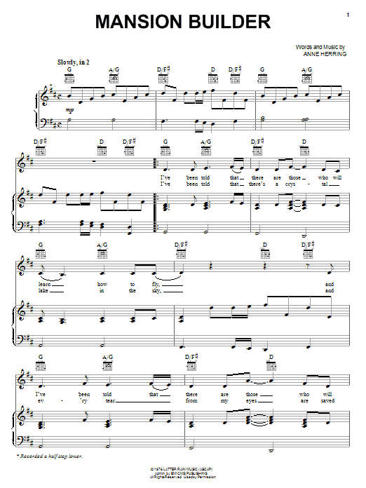 Download 2nd Chapter Of Acts Mansion Builder Sheet Music and learn how to play Piano, Vocal & Guitar (Right-Hand Melody) PDF digital score in minutes