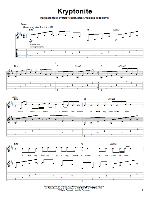 Download 3 Doors Down Kryptonite Sheet Music and learn how to play Drum Chart PDF digital score in minutes