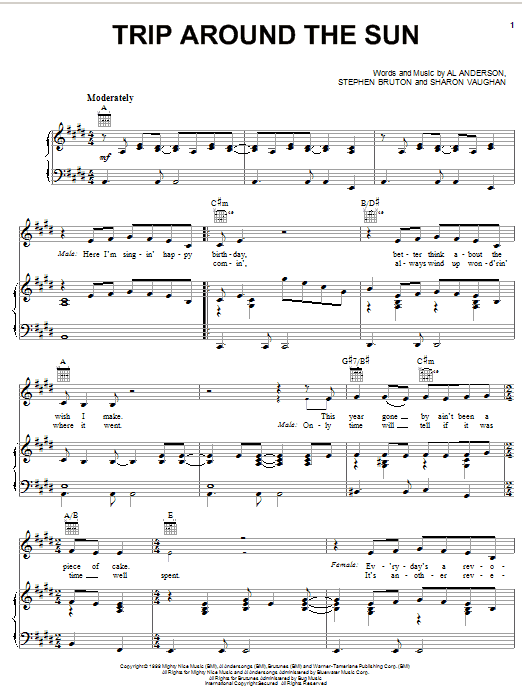 Learn to play Jimmy Buffett with Martina McBride Trip Around The Sun sheet music for Piano, Vocal & Guitar (Right-Hand Melody) in minutes. Jimmy Buffett with Martina McBride Trip Around The Sun sheet music notes and chords. Download Printable PDF.
