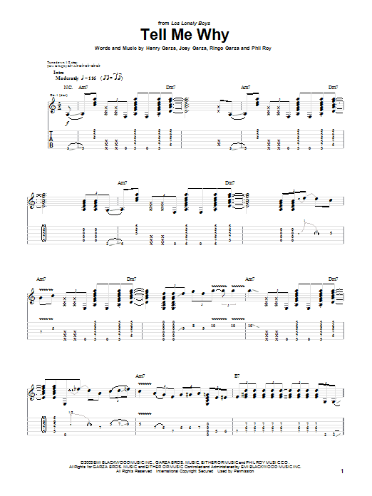 Learn to play Los Lonely Boys Tell Me Why sheet music for Guitar Tab in minutes. Los Lonely Boys Tell Me Why sheet music notes and chords. Download Printable PDF.