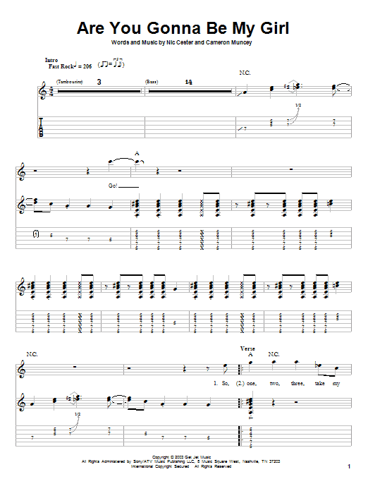 Learn to play Jet Are You Gonna Be My Girl sheet music for Guitar Tab in minutes. Jet Are You Gonna Be My Girl sheet music notes and chords. Download Printable PDF.