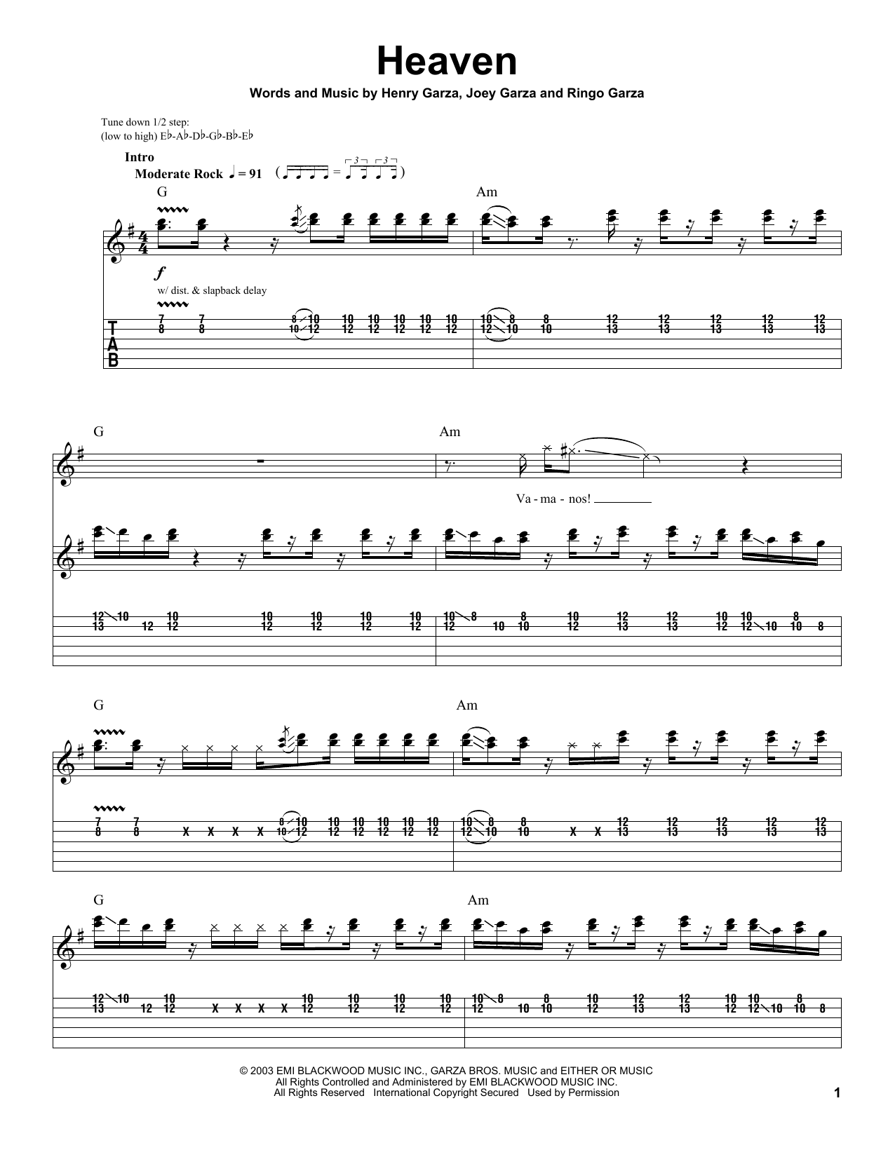 Learn to play Los Lonely Boys Heaven sheet music for Guitar Tab in minutes. Los Lonely Boys Heaven sheet music notes and chords. Download Printable PDF.