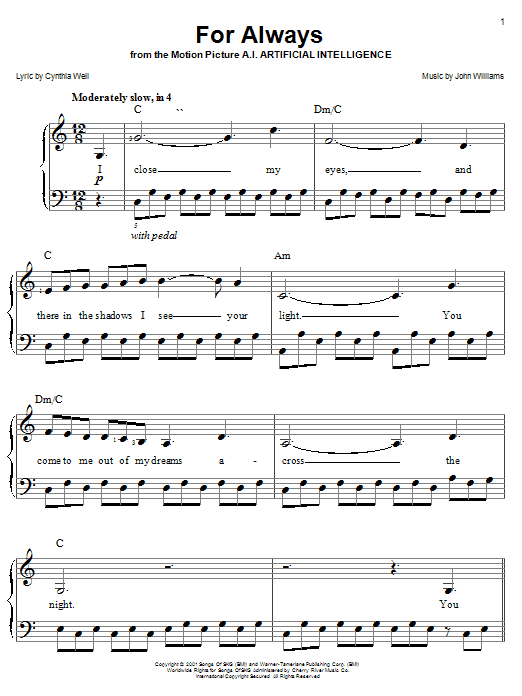 Learn to play Josh Groban and Lara Fabian For Always (from AI: Artificial Intelligence) sheet music for Easy Piano in minutes. Josh Groban and Lara Fabian For Always (from AI: Artificial Intelligence) sheet music notes and chords. Download Printable PDF.