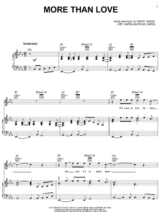 Learn to play Los Lonely Boys More Than Love sheet music for Piano, Vocal & Guitar (Right-Hand Melody) in minutes. Los Lonely Boys More Than Love sheet music notes and chords. Download Printable PDF.