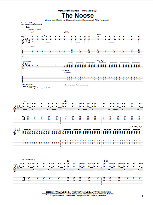 Learn to play A Perfect Circle The Noose sheet music for Guitar Tab in minutes. A Perfect Circle The Noose sheet music notes and chords. Download Printable PDF.