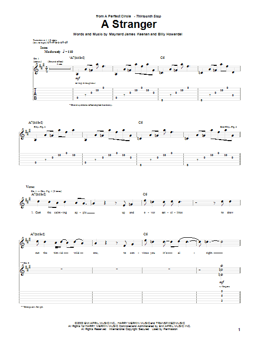 Learn to play A Perfect Circle A Stranger sheet music for Guitar Tab in minutes. A Perfect Circle A Stranger sheet music notes and chords. Download Printable PDF.