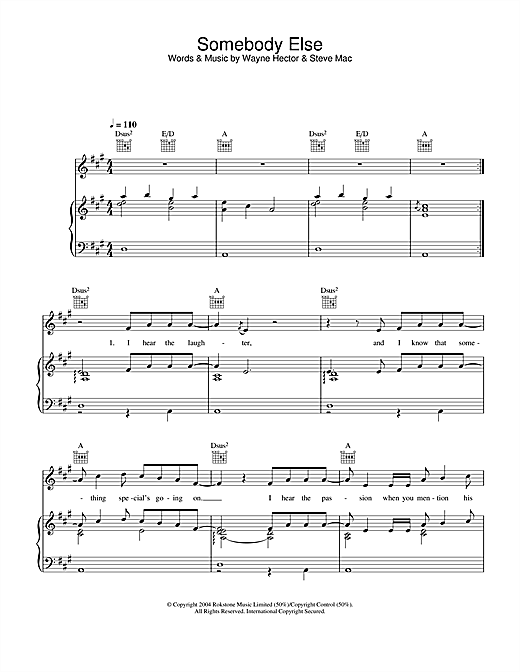 Learn to play Ronan Keating Somebody Else sheet music for Piano, Vocal & Guitar (Right-Hand Melody) in minutes. Ronan Keating Somebody Else sheet music notes and chords. Download Printable PDF.