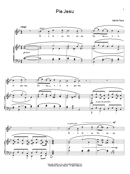 Learn to play Gabriel Fauré Pie Jesu sheet music for Piano, Vocal & Guitar (Right-Hand Melody) in minutes. Gabriel Fauré Pie Jesu sheet music notes and chords. Download Printable PDF.