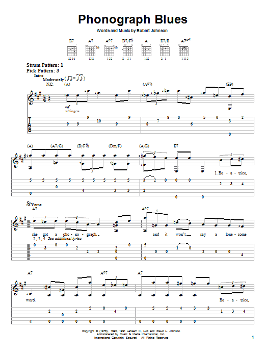 Learn to play Robert Johnson Phonograph Blues sheet music for Easy Guitar Tab in minutes. Robert Johnson Phonograph Blues sheet music notes and chords. Download Printable PDF.