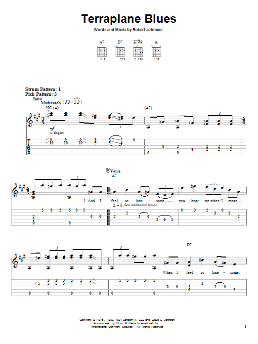 Learn to play Robert Johnson Terraplane Blues sheet music for Easy Guitar Tab in minutes. Robert Johnson Terraplane Blues sheet music notes and chords. Download Printable PDF.