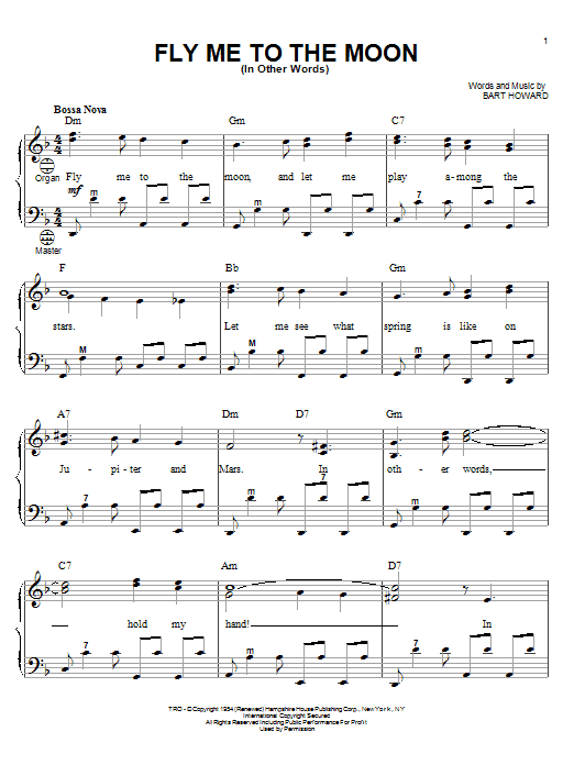 Learn to play Frank Sinatra Fly Me To The Moon (In Other Words) sheet music for Accordion in minutes. Frank Sinatra Fly Me To The Moon (In Other Words) sheet music notes and chords. Download Printable PDF.