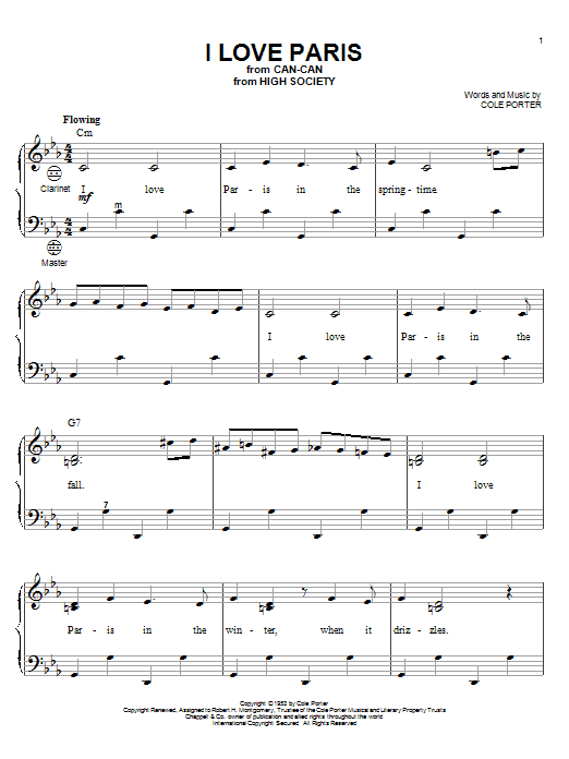 Learn to play Cole Porter I Love Paris sheet music for Accordion in minutes. Cole Porter I Love Paris sheet music notes and chords. Download Printable PDF.