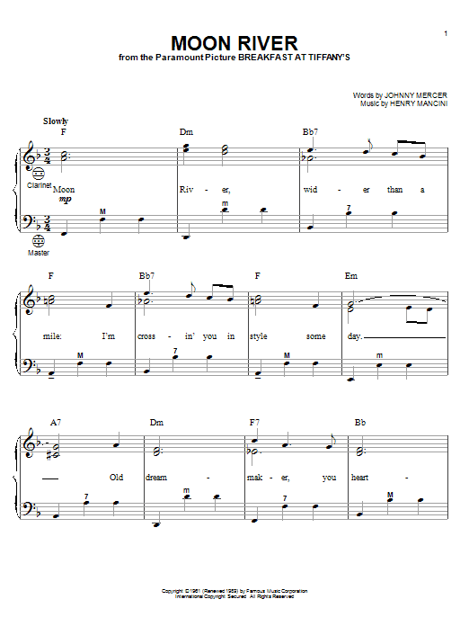 Learn to play Henry Mancini Moon River sheet music for Accordion in minutes. Henry Mancini Moon River sheet music notes and chords. Download Printable PDF.