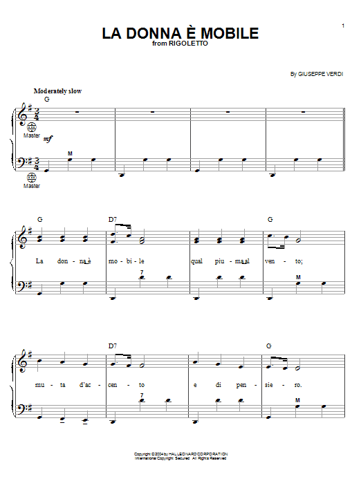Learn to play Giuseppe Verdi La Donna e Mobile sheet music for Accordion in minutes. Giuseppe Verdi La Donna e Mobile sheet music notes and chords. Download Printable PDF.