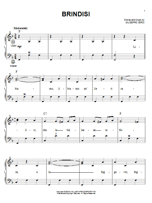 Learn to play Giuseppe Verdi Brindisi (from La Traviata) sheet music for Accordion in minutes. Giuseppe Verdi Brindisi (from La Traviata) sheet music notes and chords. Download Printable PDF.