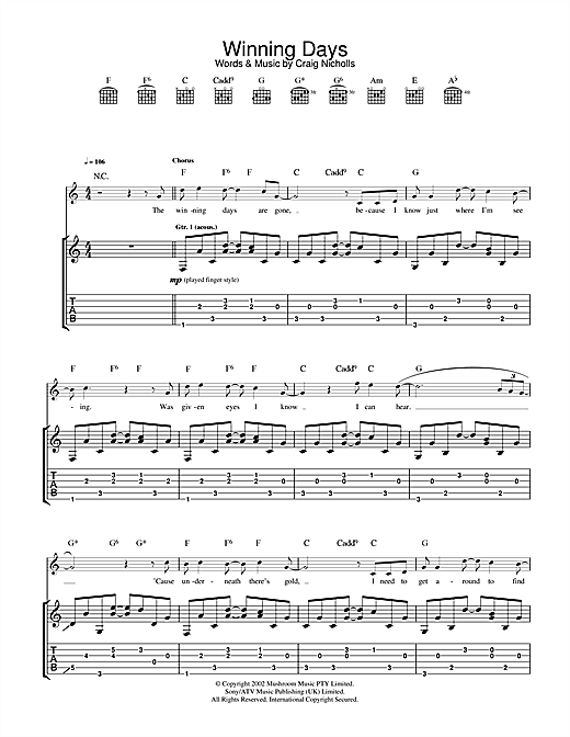 Learn to play The Vines Winning Days sheet music for Guitar Tab in minutes. The Vines Winning Days sheet music notes and chords. Download Printable PDF.