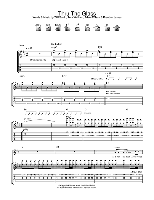 Learn to play Thirteen Senses Thru The Glass sheet music for Guitar Tab in minutes. Thirteen Senses Thru The Glass sheet music notes and chords. Download Printable PDF.