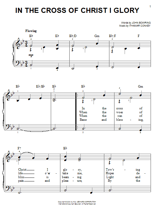 Learn to play John Bowring In The Cross Of Christ I Glory sheet music for Easy Piano in minutes. John Bowring In The Cross Of Christ I Glory sheet music notes and chords. Download Printable PDF.