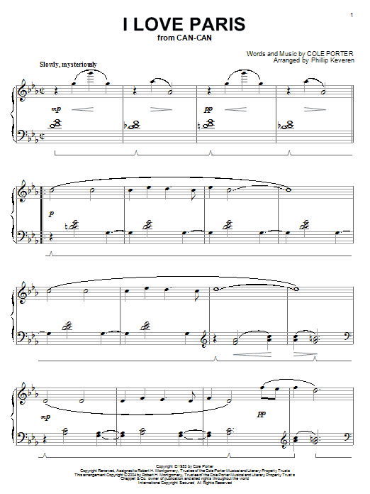 Learn to play Cole Porter I Love Paris sheet music for Piano in minutes. Cole Porter I Love Paris sheet music notes and chords. Download Printable PDF.