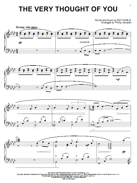 Learn to play Ray Noble The Very Thought Of You sheet music for Piano in minutes. Ray Noble The Very Thought Of You sheet music notes and chords. Download Printable PDF.
