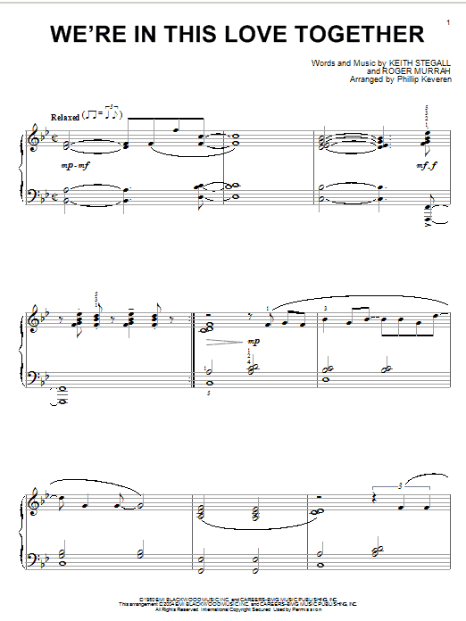 Learn to play Al Jarreau We're In This Love Together sheet music for Piano in minutes. Al Jarreau We're In This Love Together sheet music notes and chords. Download Printable PDF.