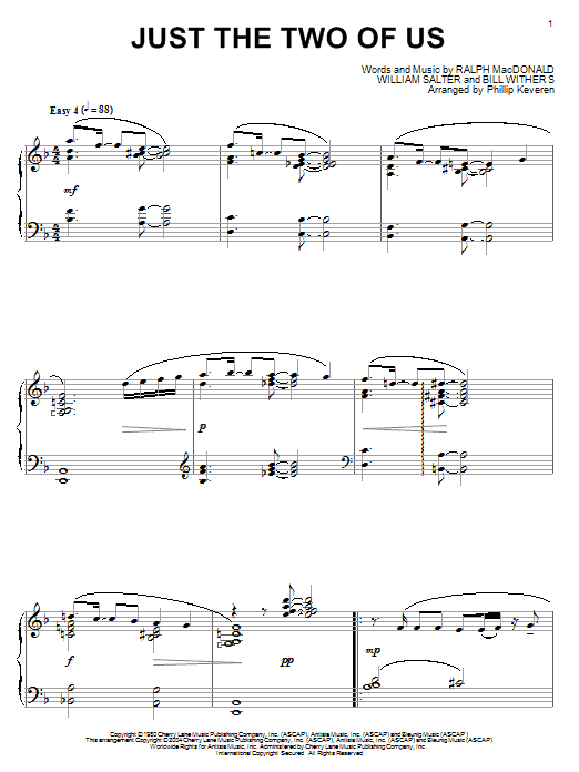 Learn to play Grover Washington Jr. Just The Two Of Us sheet music for Piano in minutes. Grover Washington Jr. Just The Two Of Us sheet music notes and chords. Download Printable PDF.