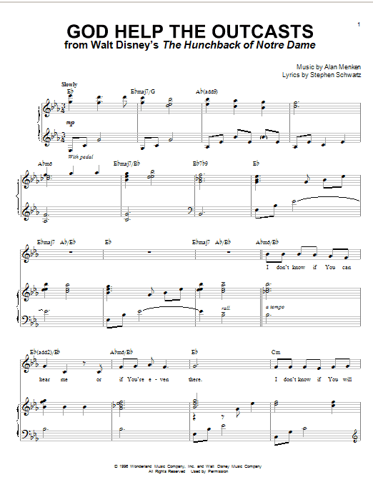 Learn to play Bette Midler God Help The Outcasts sheet music for Piano & Vocal in minutes. Bette Midler God Help The Outcasts sheet music notes and chords. Download Printable PDF.