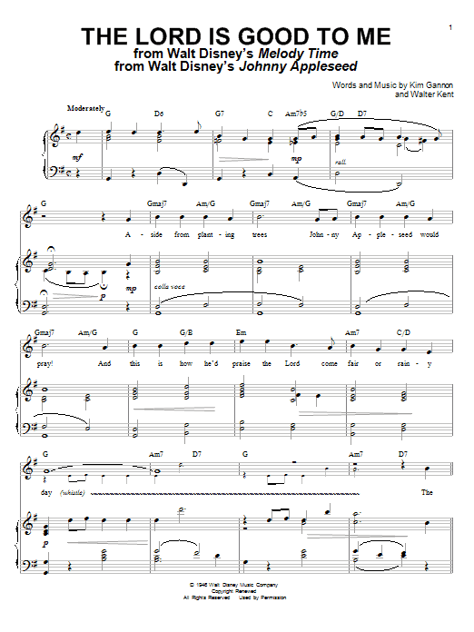 Learn to play Kim Gannon The Lord Is Good To Me sheet music for Piano & Vocal in minutes. Kim Gannon The Lord Is Good To Me sheet music notes and chords. Download Printable PDF.