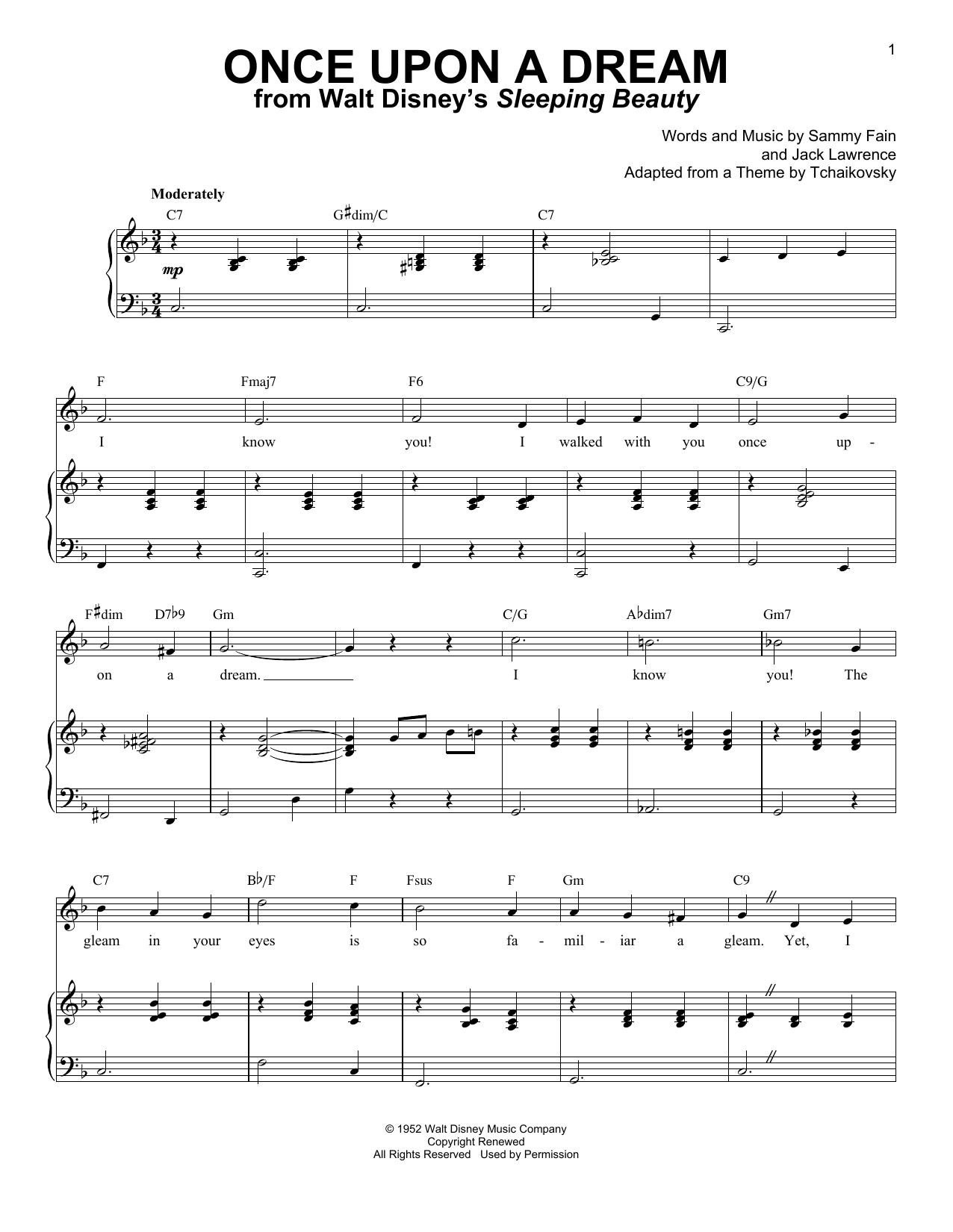 Learn to play Sammy Fain Once Upon A Dream sheet music for Piano & Vocal in minutes. Sammy Fain Once Upon A Dream sheet music notes and chords. Download Printable PDF.