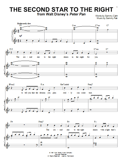 Learn to play Doris Day The Second Star To The Right sheet music for Piano & Vocal in minutes. Doris Day The Second Star To The Right sheet music notes and chords. Download Printable PDF.