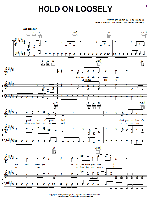Learn to play 38 Special Hold On Loosely sheet music for Piano, Vocal & Guitar (Right-Hand Melody) in minutes. 38 Special Hold On Loosely sheet music notes and chords. Download Printable PDF.
