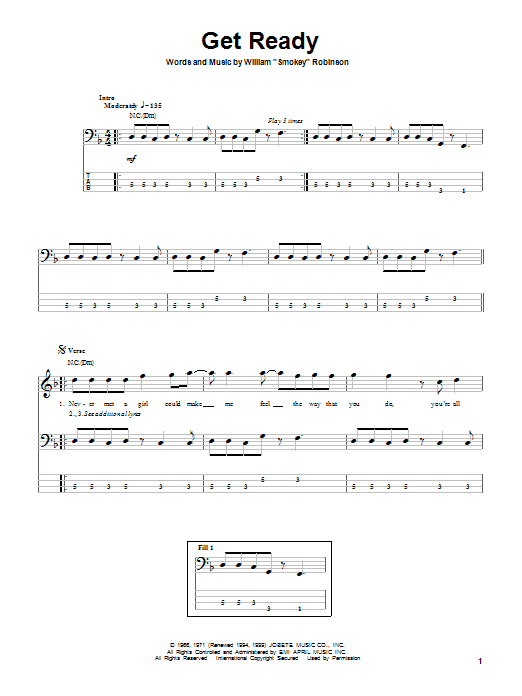 Learn to play Rare Earth Get Ready sheet music for Bass Guitar Tab in minutes. Rare Earth Get Ready sheet music notes and chords. Download Printable PDF.