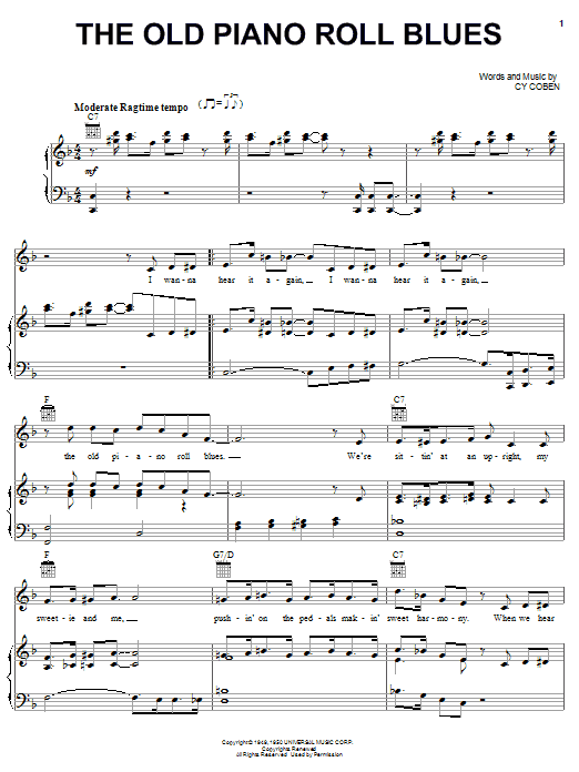 Learn to play The Andrews Sisters The Old Piano Roll Blues sheet music for Piano, Vocal & Guitar (Right-Hand Melody) in minutes. The Andrews Sisters The Old Piano Roll Blues sheet music notes and chords. Download Printable PDF.