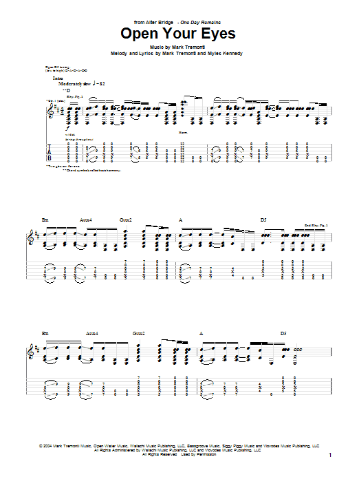 Learn to play Alter Bridge Open Your Eyes sheet music for Guitar Tab in minutes. Alter Bridge Open Your Eyes sheet music notes and chords. Download Printable PDF.