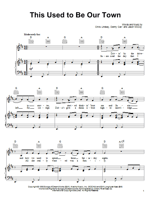 Learn to play Jason McCoy This Used To Be Our Town sheet music for Piano, Vocal & Guitar (Right-Hand Melody) in minutes. Jason McCoy This Used To Be Our Town sheet music notes and chords. Download Printable PDF.