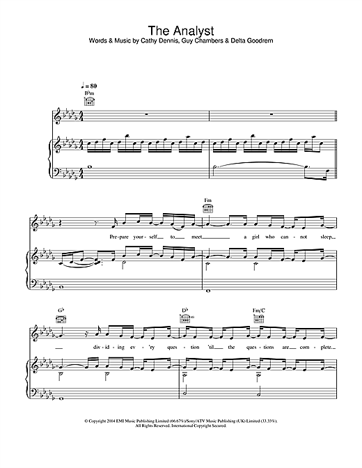Learn to play Delta Goodrem The Analyst sheet music for Piano, Vocal & Guitar (Right-Hand Melody) in minutes. Delta Goodrem The Analyst sheet music notes and chords. Download Printable PDF.