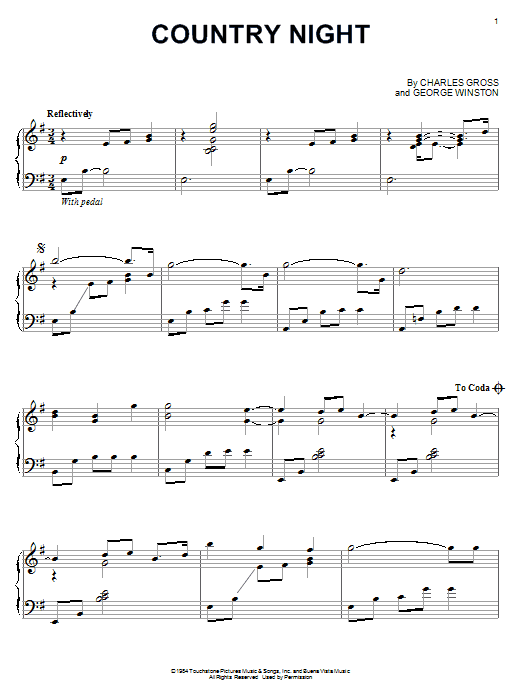 Learn to play George Winston Country Night sheet music for Piano in minutes. George Winston Country Night sheet music notes and chords. Download Printable PDF.